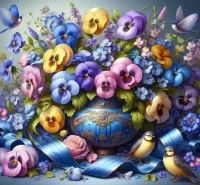 Пазл Анютины глазки