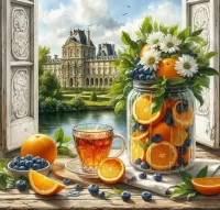 Пазл Апельсины и черника