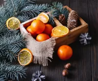 Пазл Апельсины и шишки