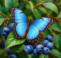 Пазл Бабочка и ягоды