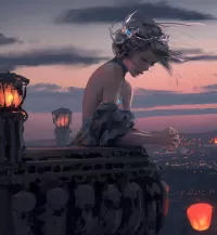 Пазл Балкон и фонари