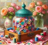 Пазл Банка с пуговицами