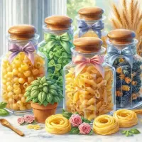 Пазл Банки с макаронами