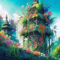 Пазл Башня цветов