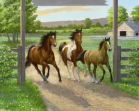 Пазл Бегущие кони
