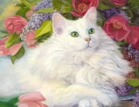 Пазл Белая кошка