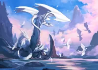 Пазл Белые драконы