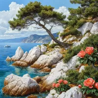 Пазл Белые камни