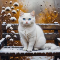 Пазл Белый кот