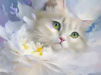 Пазл Белая кошка