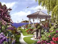 Пазл Беседка у моря