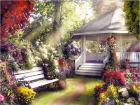 Пазл Беседка в саду