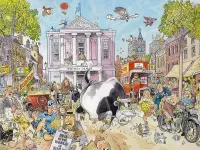 Пазл Бык на улице