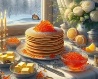 Пазл Блины с икрой 