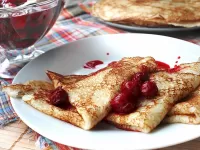 Пазл Блины с вишней