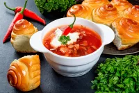 Пазл Борщ с пампушками