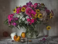 Пазл Букет и персики
