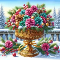 Пазл Букет из шишек