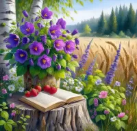 Пазл Букет на пне