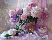 Пазл Букет нежных пионов