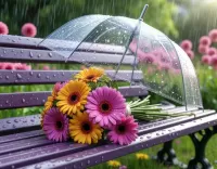 Пазл Букет под зонтом