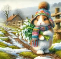 Пазл Букет подснежников