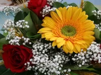 Пазл Букет с герберой