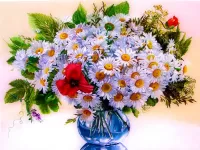 Пазл Букет с ромашками