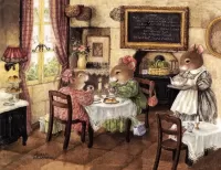 Пазл Мышки в кафе