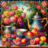 Пазл Чай и фрукты