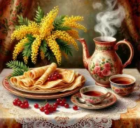 Пазл Чай с блинами