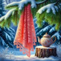 Пазл Чайник на пеньке