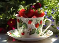 Пазл Чашка с клубникой
