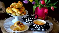 Пазл Чай и круассаны