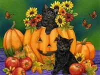 Пазл Черные кошки