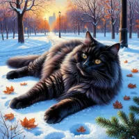 Пазл Черный кот