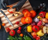 Пазл Чистим мандарины