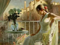 Пазл Дама в белом