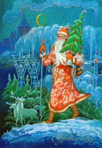 Пазл Дед Мороз и ёлочка