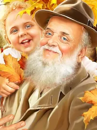 Пазл Дедушка и внучка