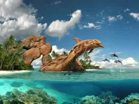 Пазл Дельфины