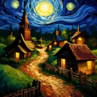 Пазл Деревенская ночь