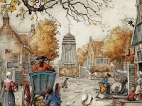 Пазл Деревенская площадь