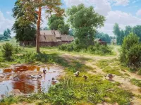 Пазл Деревенский пейзаж 