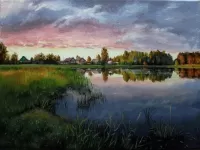 Пазл Деревенское озеро