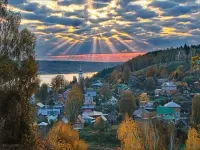 Пазл Деревня и небо
