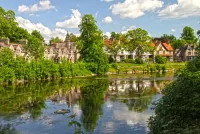 Пазл Деревня у реки