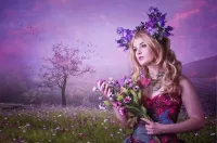 Пазл Дерево и девушка-фея