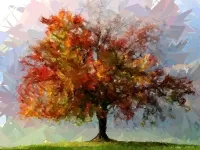 Пазл Дерево одинокое