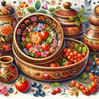 Пазл Деревянная посуда